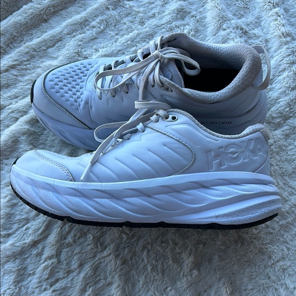 Hoka White Sneakers with Breathable Mesh and Athletic Design - Picture 6 of 7